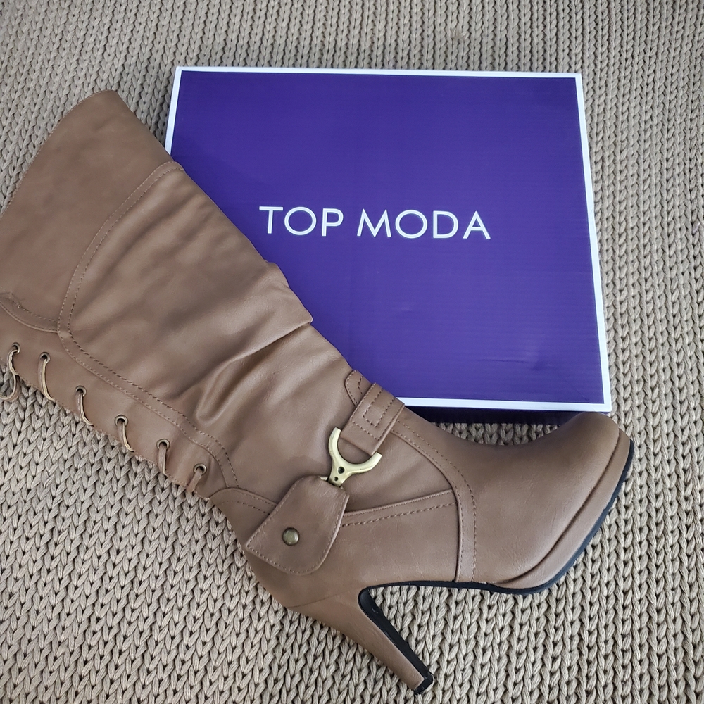 TOP Moda Tan Heeled Boots